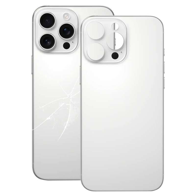 For iPhone 16 Pro Max Easy Replacement Big Camera Hole Glass Back Battery Cover(Black)