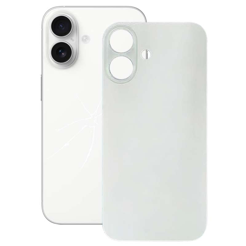 For iPhone 16 Easy Replacement Big Camera Hole Glass Back Battery Cover(Black)