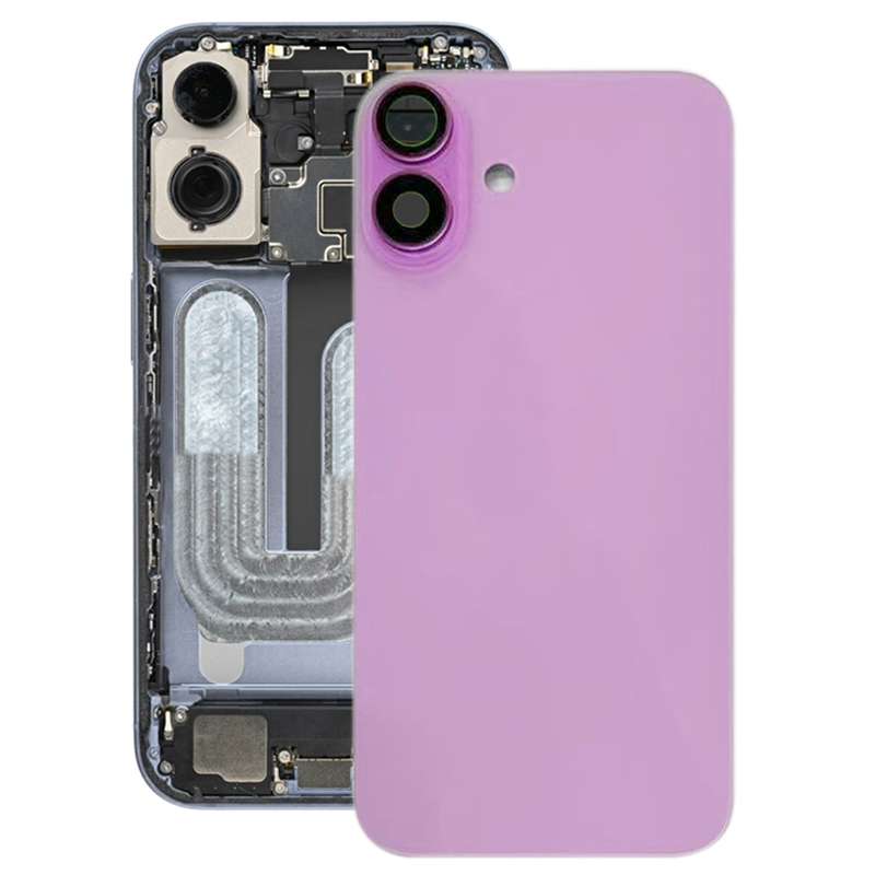 For iPhone 16 Plus Battery Back Cover with Camera Lens Cover(Black)