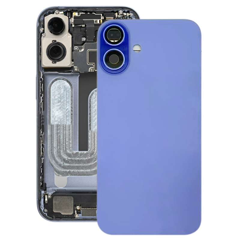 For iPhone 16 Plus Battery Back Cover with Camera Lens Cover(Black)
