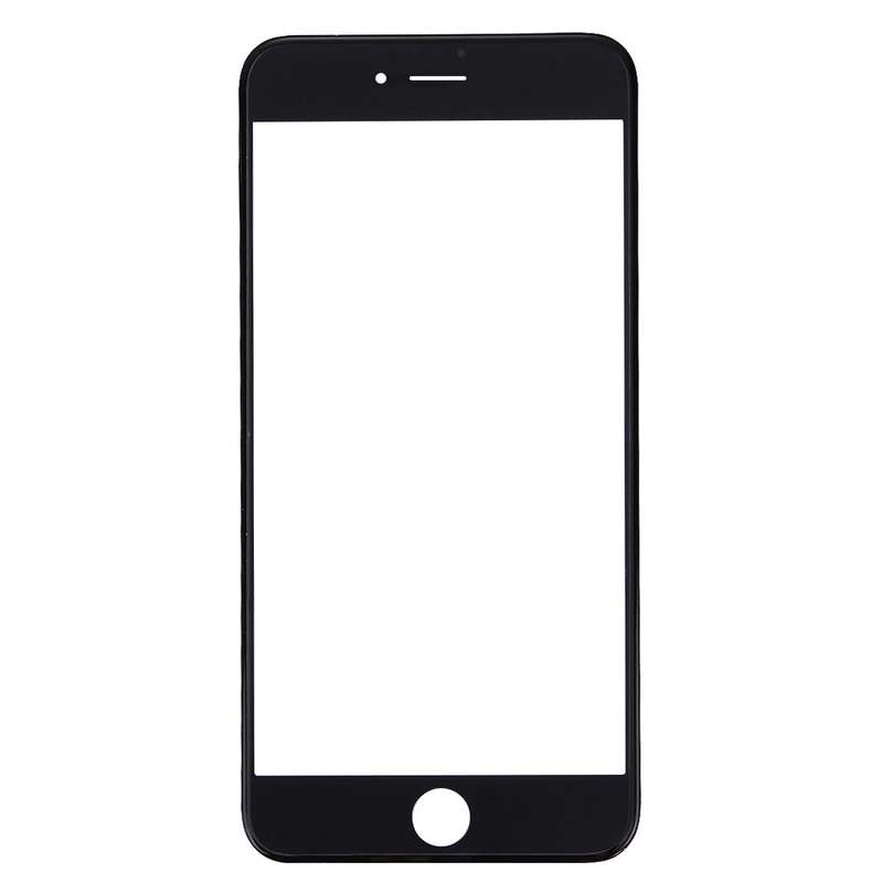 Front Screen Outer Glass Lens with Front LCD Screen Bezel Frame for iPhone 7 (Black)