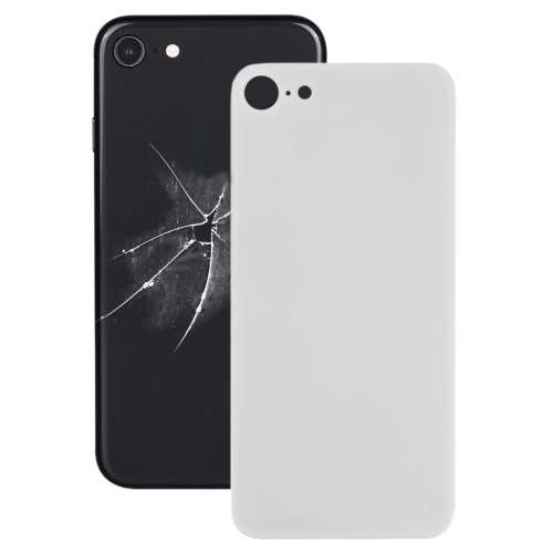 Easy Replacement Big Camera Hole Glass Back Battery Cover with Adhesive for iPhone 8(Black)