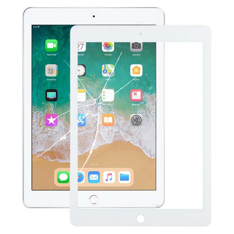 For iPad 9.7 Front Screen Outer Glass Lens with OCA Optically Clear Adhesive (White)