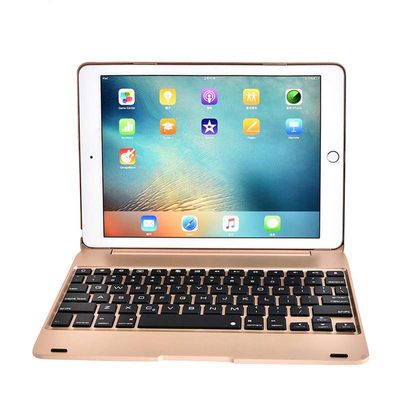 For iPad Pro 9.7 inch / iPAD Air 2 Horizontal Flip Tablet Case + Bluetooth Keyboard(Rose Gold)