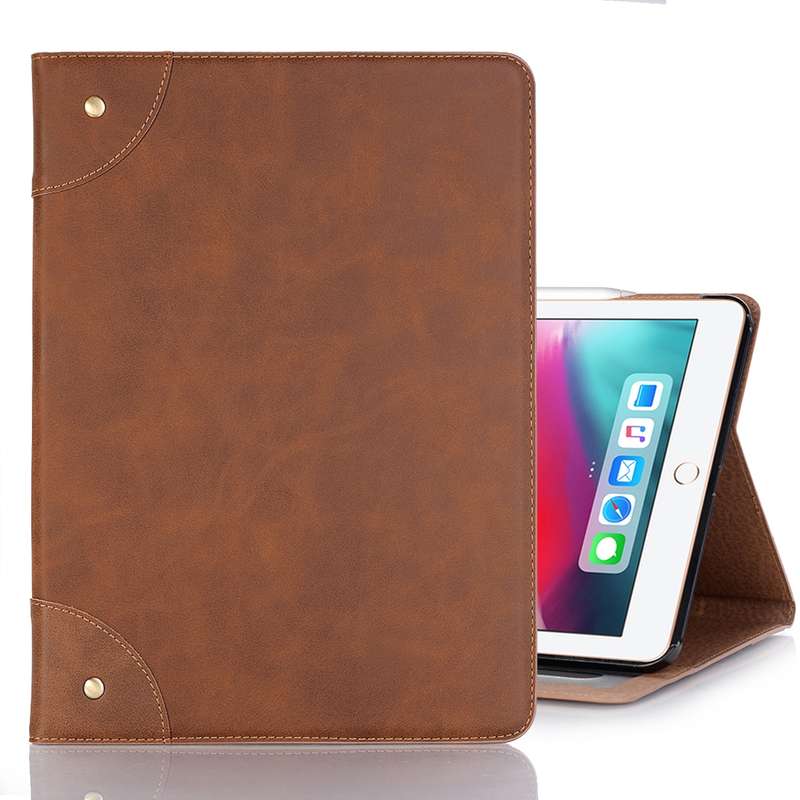 Retro Book Style Horizontal Flip PU Leather Case for iPad Air 13 2024 / iPad Pro 12.9 inch (2018), w