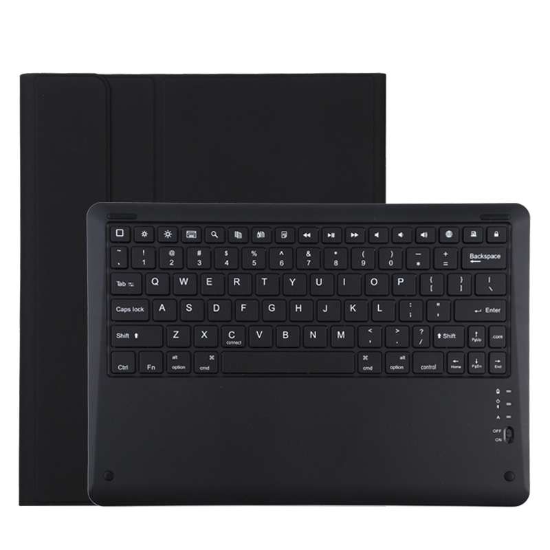T129 Detachable Bluetooth Black Keyboard Microfiber Leather Tablet Case for iPad Pro 12.9 inch (2020