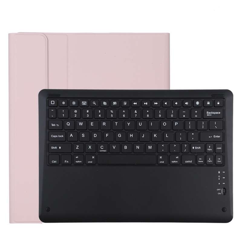T129 Detachable Bluetooth Black Keyboard Microfiber Leather Tablet Case for iPad Pro 12.9 inch (2020