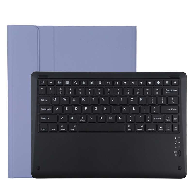 T129 Detachable Bluetooth Black Keyboard Microfiber Leather Tablet Case for iPad Pro 12.9 inch (2020