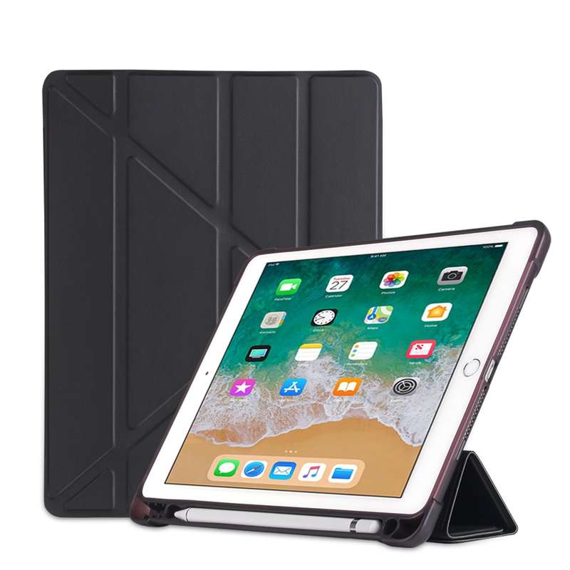 Multi-folding Shockproof TPU Protective Case for iPad 9.7 (2018) / 9.7 (2017) / air / air2, with Hol