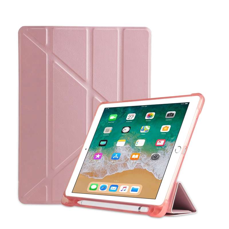 Multi-folding Shockproof TPU Protective Case for iPad 9.7 (2018) / 9.7 (2017) / air / air2, with Hol