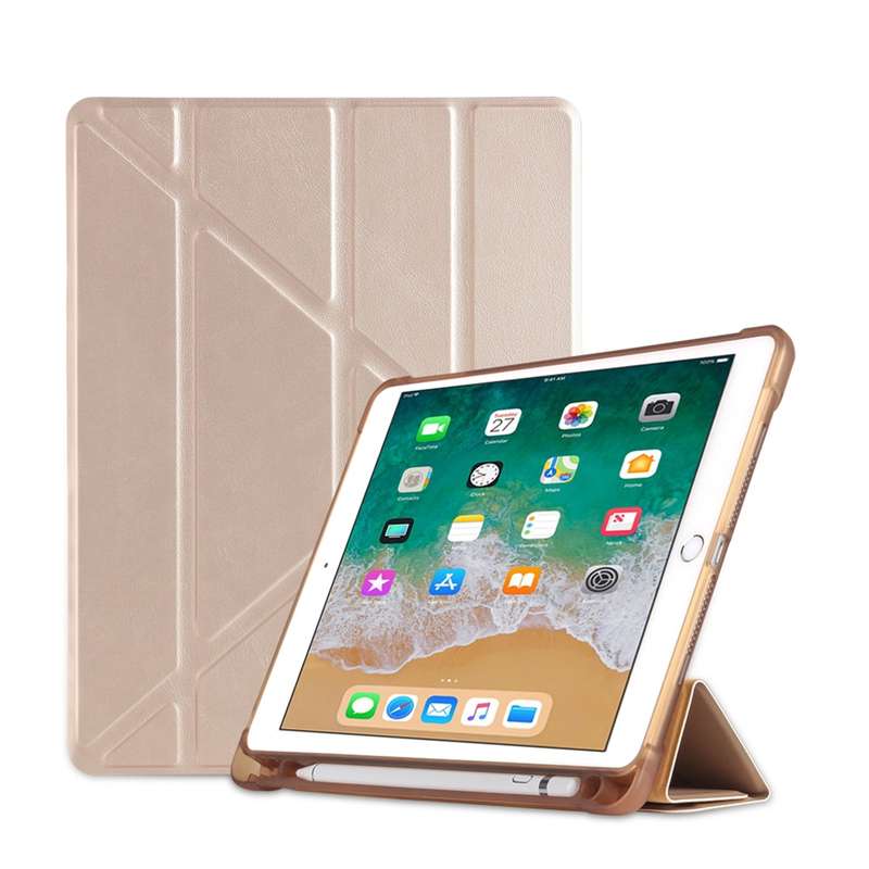 Multi-folding Shockproof TPU Protective Case for iPad 9.7 (2018) / 9.7 (2017) / air / air2, with Hol