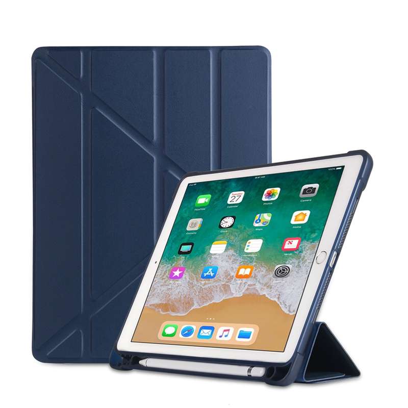 Multi-folding Shockproof TPU Protective Case for iPad 9.7 (2018) / 9.7 (2017) / air / air2, with Hol