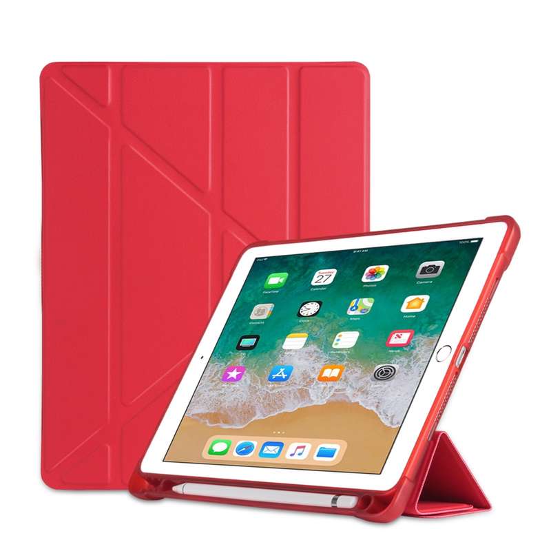 Multi-folding Shockproof TPU Protective Case for iPad 9.7 (2018) / 9.7 (2017) / air / air2, with Hol
