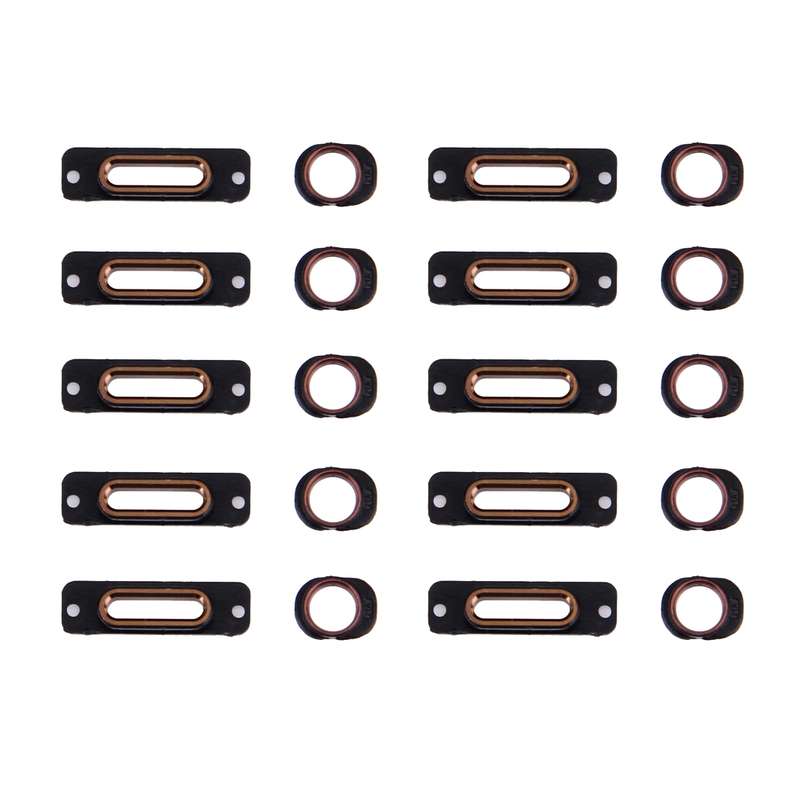 10 PCS 2 in 1 for iPhone SE Charging Port Retaining Brackets + Headphone Jack Rings(Rose Gold)