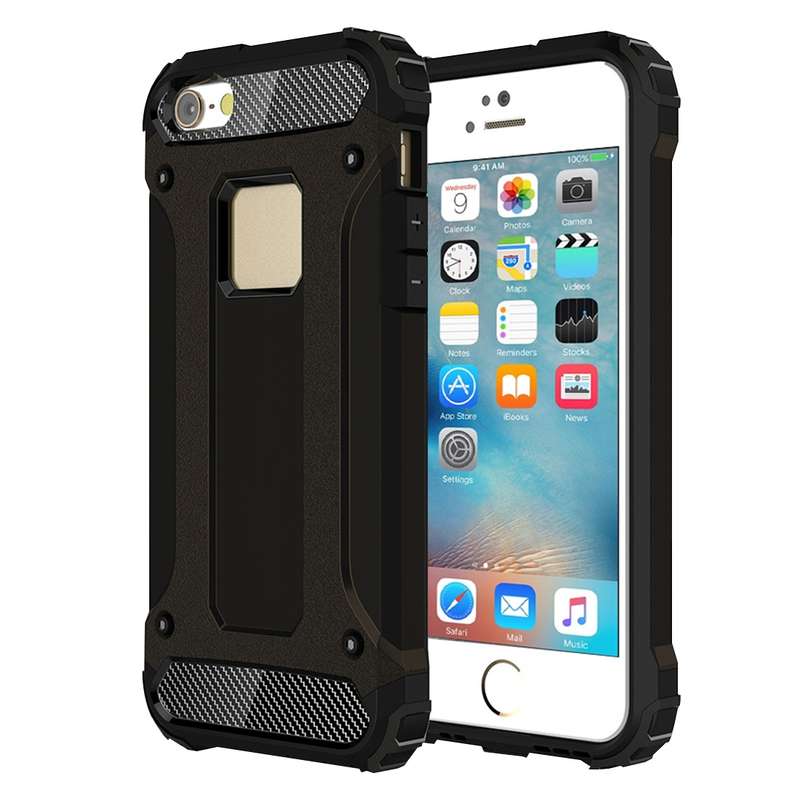 Tough Armor TPU + PC Combination Case for iPhone SE & 5 & 5s(Red)