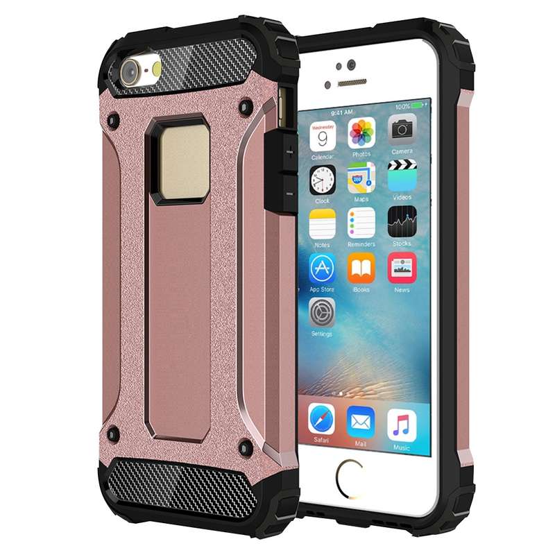 Tough Armor TPU + PC Combination Case for iPhone SE & 5 & 5s(Red)