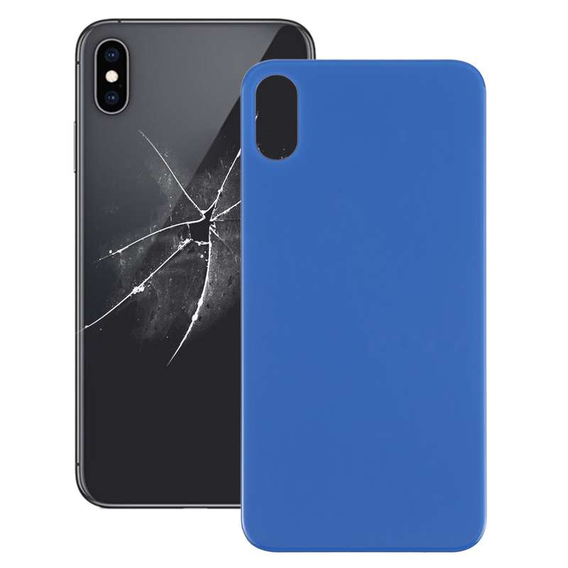 Easy Replacement Big Camera Hole Glass Back Battery Cover for iPhone X / XS(Yellow)