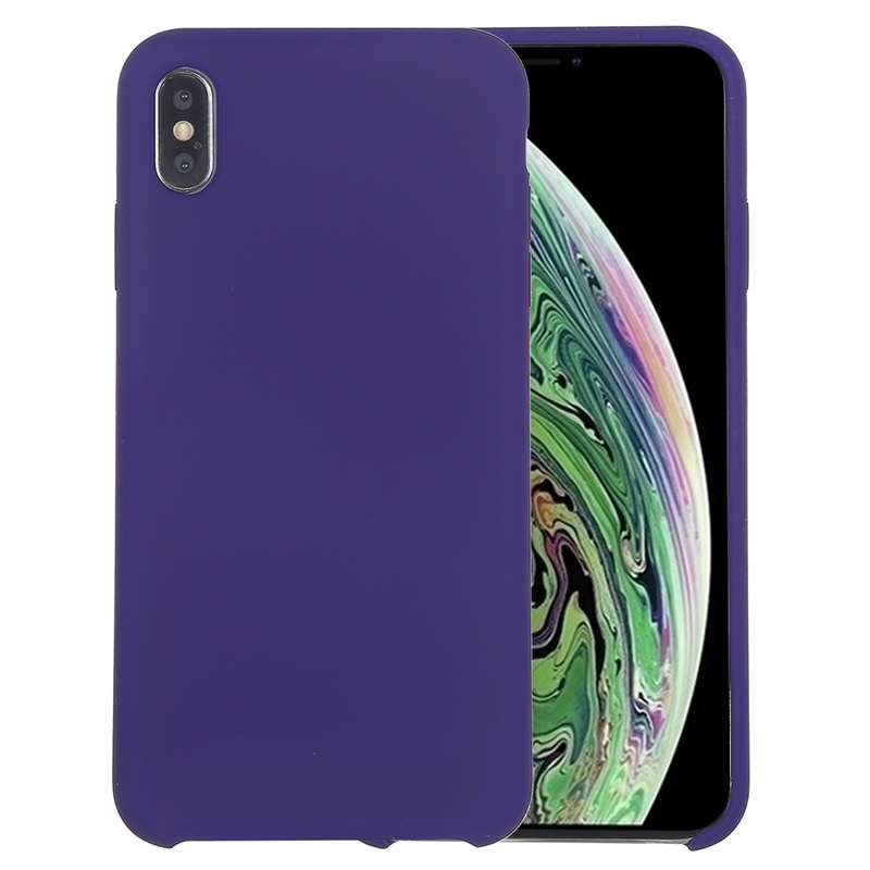 For iPhone X / XS Pure Color Liquid Silicone + PC Dropproof Protective Back Cover Case(White)