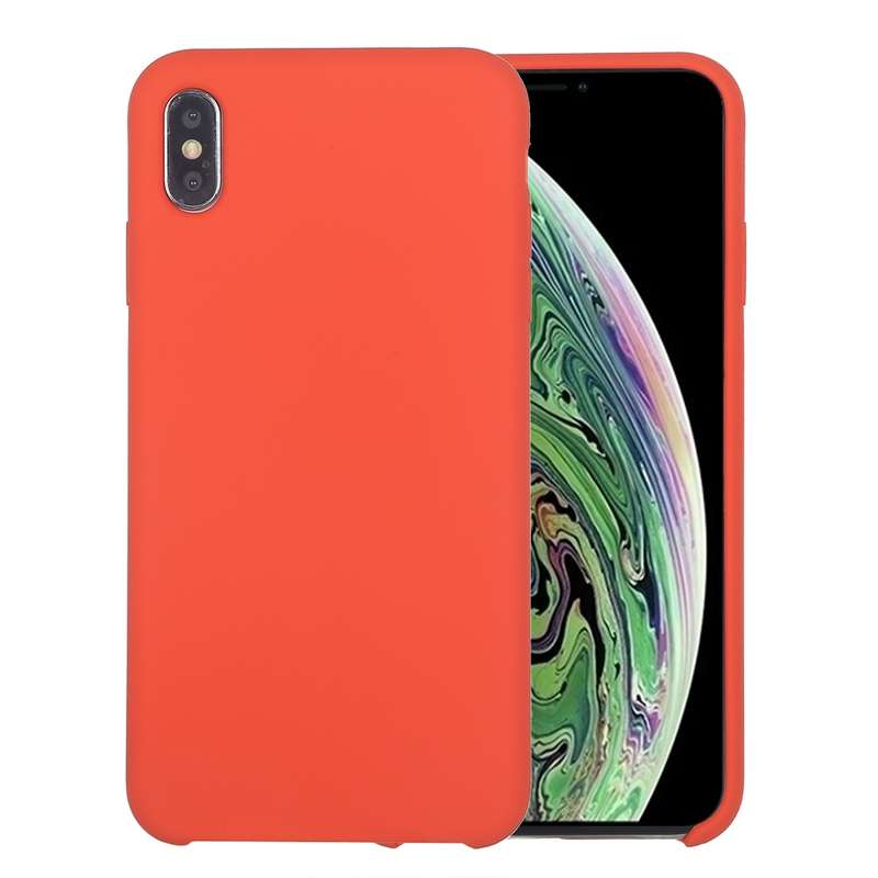 For iPhone X / XS Pure Color Liquid Silicone + PC Dropproof Protective Back Cover Case(White)