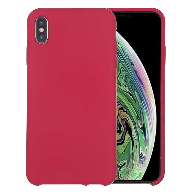 For iPhone X / XS Pure Color Liquid Silicone + PC Dropproof Protective Back Cover Case(White)