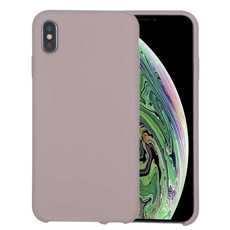 For iPhone X / XS Pure Color Liquid Silicone + PC Dropproof Protective Back Cover Case(White)