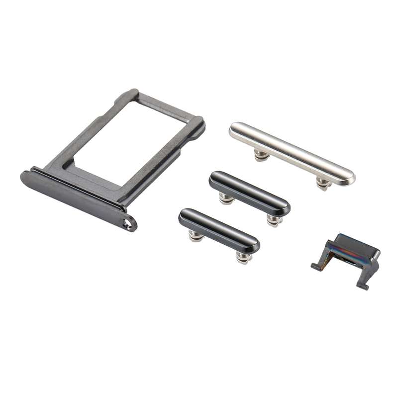Card Tray + Volume Control Key + Power Button + Mute Switch Vibrator Key for iPhone X(Silver)