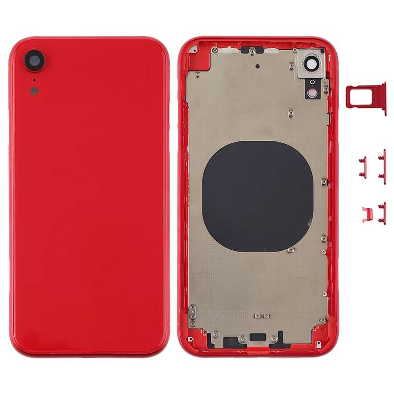Back Housing Cover with Camera Lens & SIM Card Tray & Side Keys for iPhone XR(Coral)