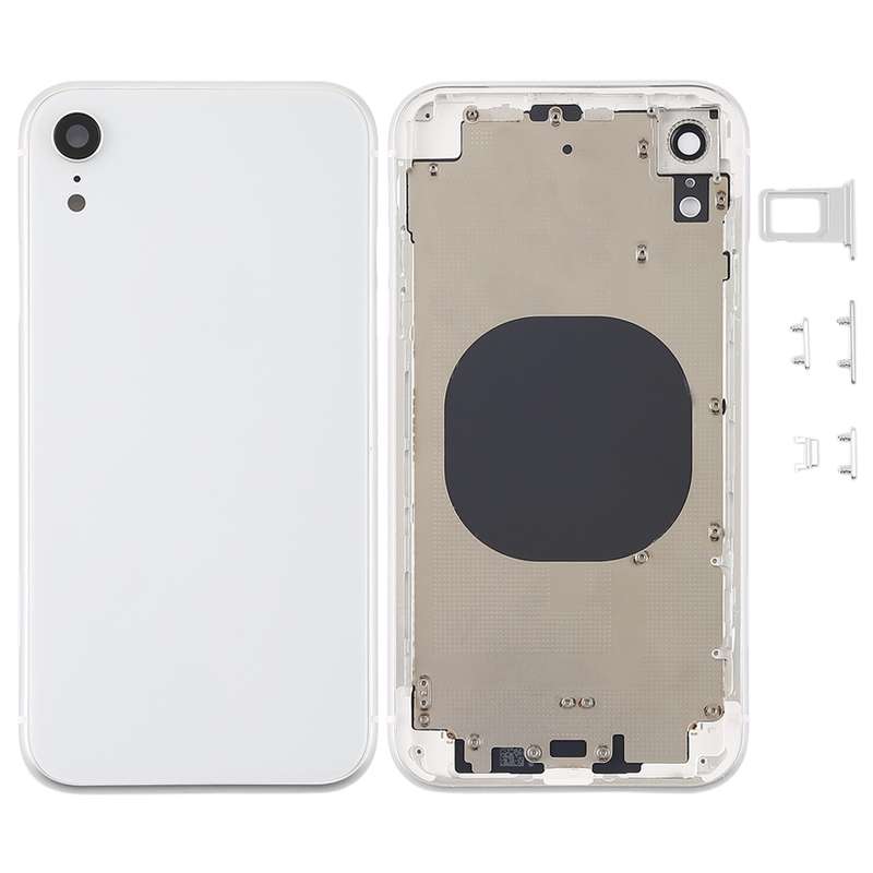 Back Housing Cover with Camera Lens & SIM Card Tray & Side Keys for iPhone XR(Coral)