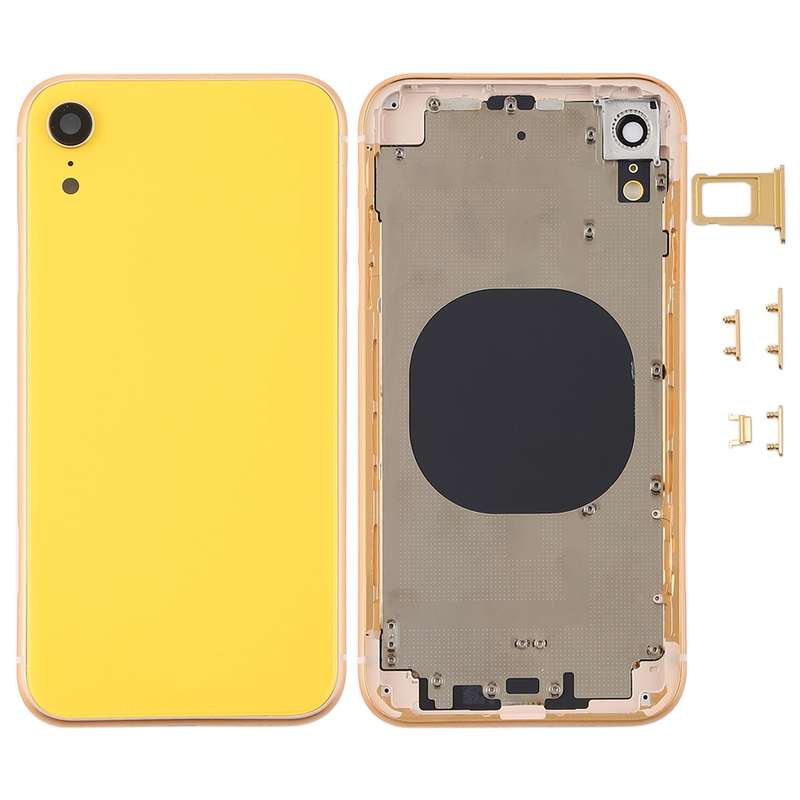 Back Housing Cover with Camera Lens & SIM Card Tray & Side Keys for iPhone XR(Coral)