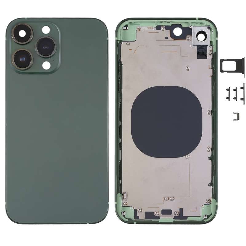 Frosted Frame Back Housing Cover with Appearance Imitation of iP13 Pro for iPhone XR(Green)