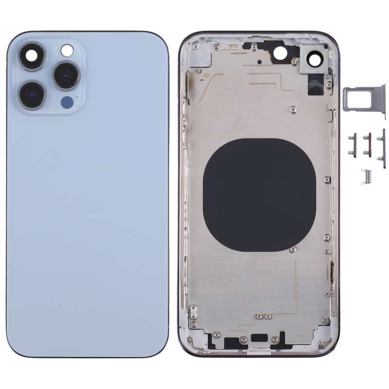 Stainless Steel Material Back Housing Cover with Appearance Imitation of iP13 Pro for iPhone XR(Gold