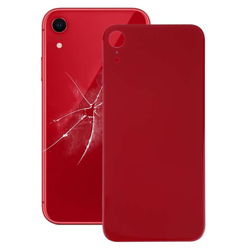 Easy Replacement Big Camera Hole Glass Back Battery Cover with Adhesive for iPhone XR(Black)