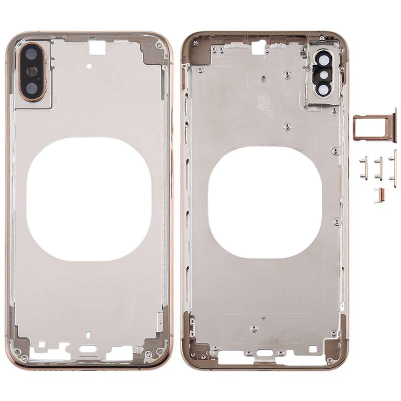Transparent Back Cover with Camera Lens & SIM Card Tray & Side Keys for iPhone XS(White)