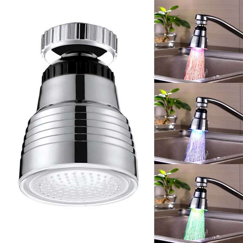 SDF-B10 1 LED ABS Temperature Sensor RGB LED Faucet Light Water Glow Shower, Size: 58 x 38mm, Interf