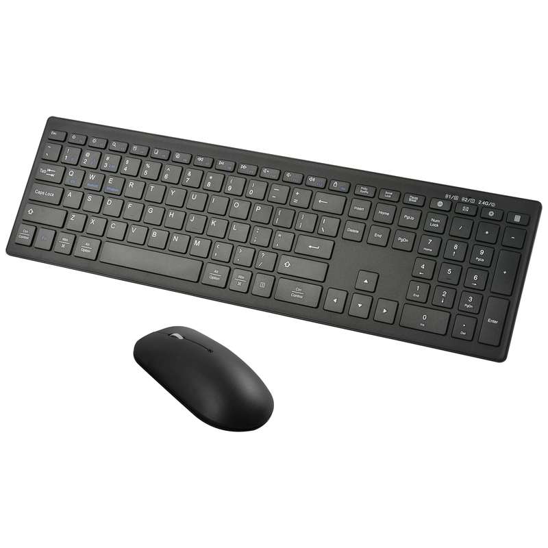 169 2.4Ghz + Bluetooth Dual Mode Wireless Keyboard + Mouse Kit, Compatible with iSO & Android & Win