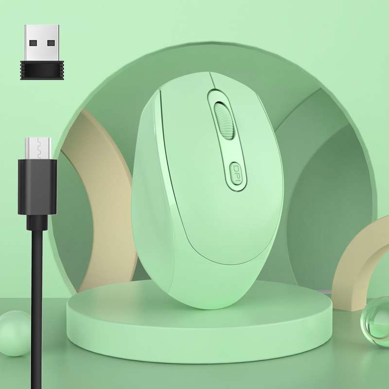 M107 4-buttons 1600 DPI Dual Mode 2.4GHz + Bluetooth 5.1 Wireless Rechargeable Mouse (Blue)