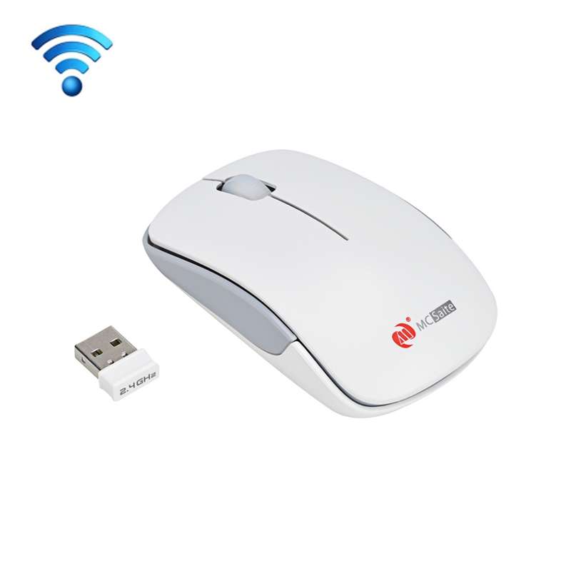 MC Saite MC-367 2.4GHz Wireless Mouse with USB Receiver for Computer PC Laptop (White)