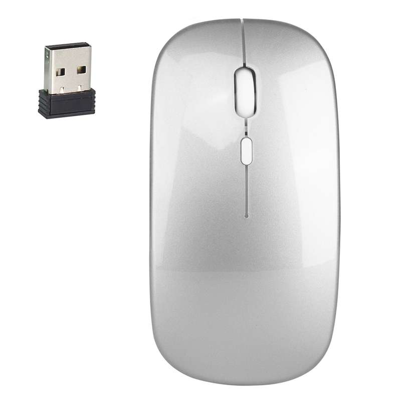 HXSJ M80 2.4GHz Wireless 1600DPI Three-speed Adjustable Optical Mute Mouse (White)