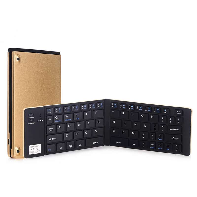 GK228 Ultra-thin Foldable Bluetooth V3.0 Keyboard, Built-in Holder, Support Android / iOS / Windows