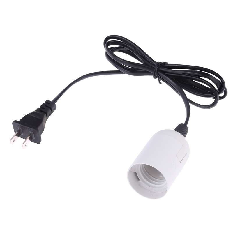 E27 Wire Cap Lamp Holder Chandelier Power Socket with 1.5m Extension Cable, Big UK Plug(Black)