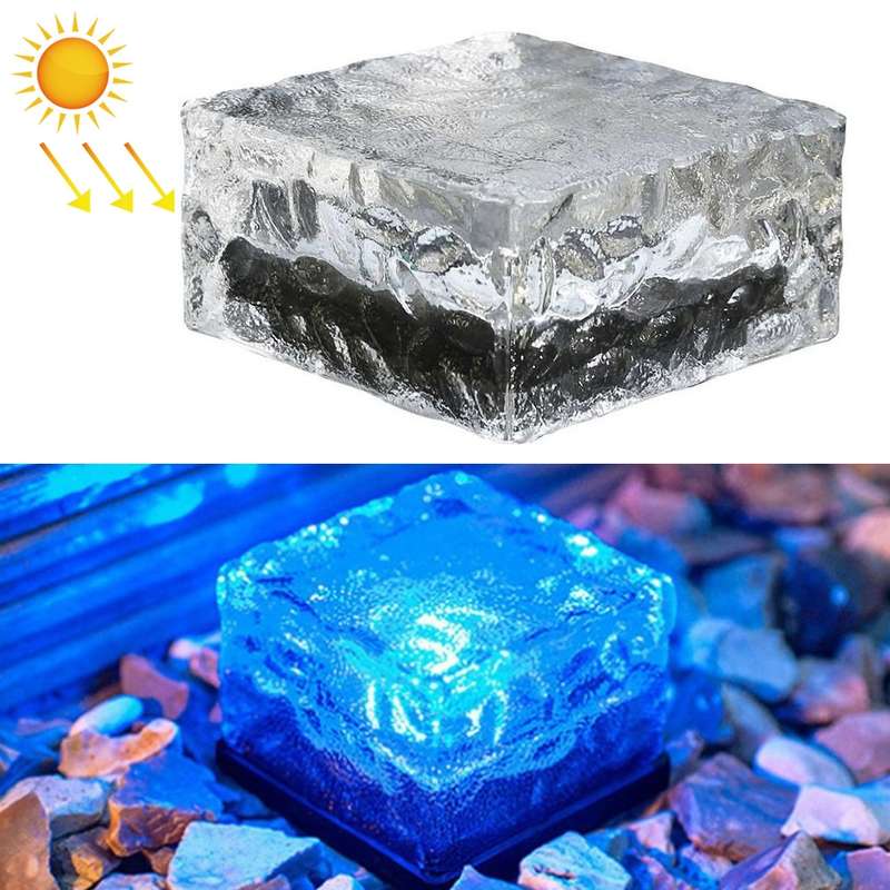 Solar Powered Square Tempered Glass Outdoor LED Buried Light Garden Decoration Lamp IP55 Waterpro...