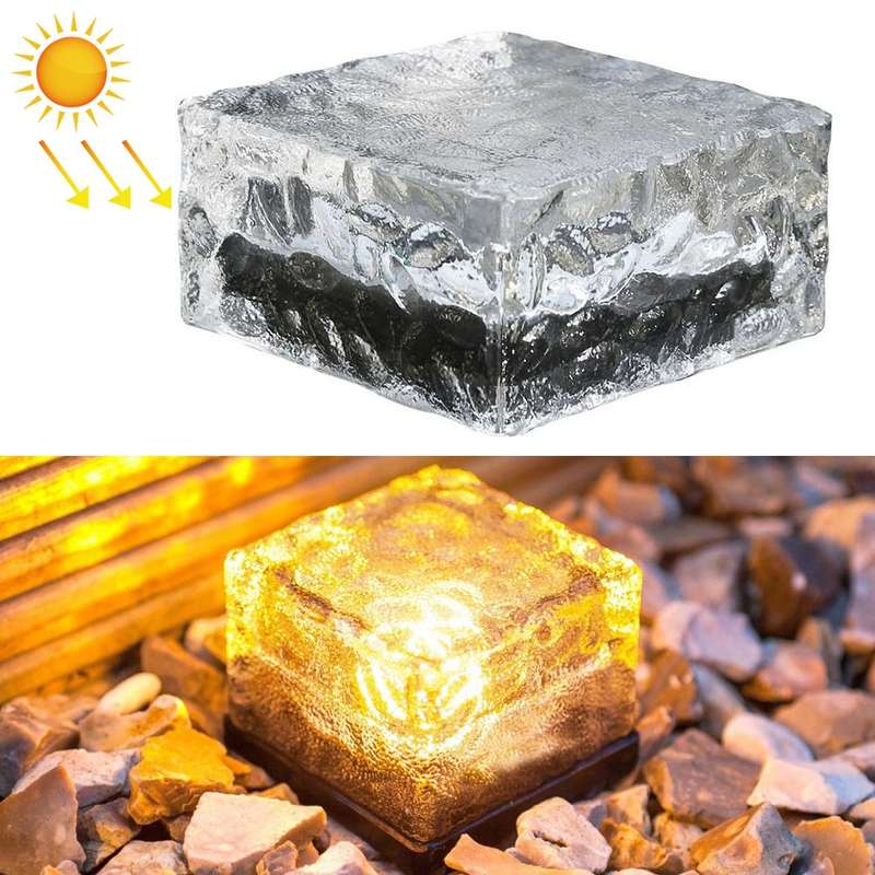 Solar Powered Square Tempered Glass Outdoor LED Buried Light Garden Decoration Lamp IP55 Waterpro...