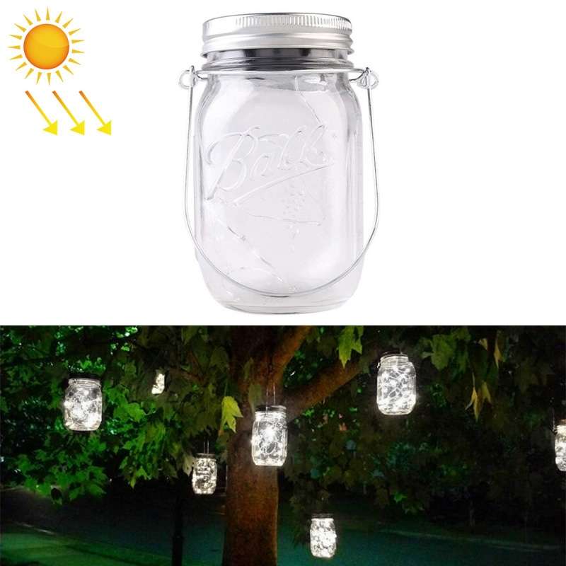 20 LEDs Solar Energy Mason Bottle Cap Pendent Lamp Outdoor Decoration Garden Light, Not Include Bott