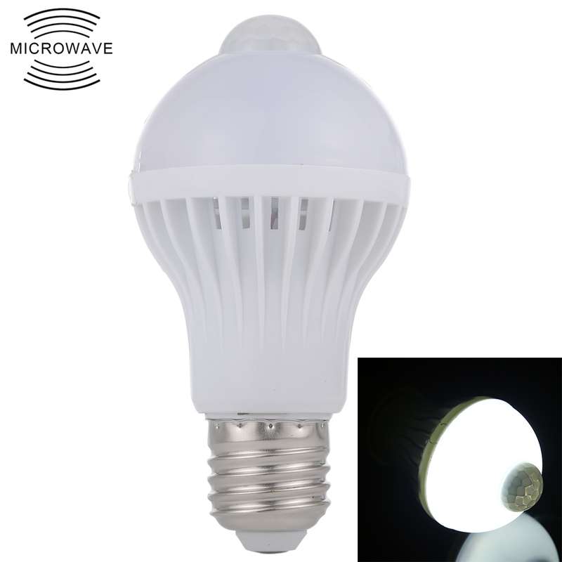 E27 5W Infrared Motion Sensor LED Light Bulb, Sensor Distance: 4-6m, AC 85-265V