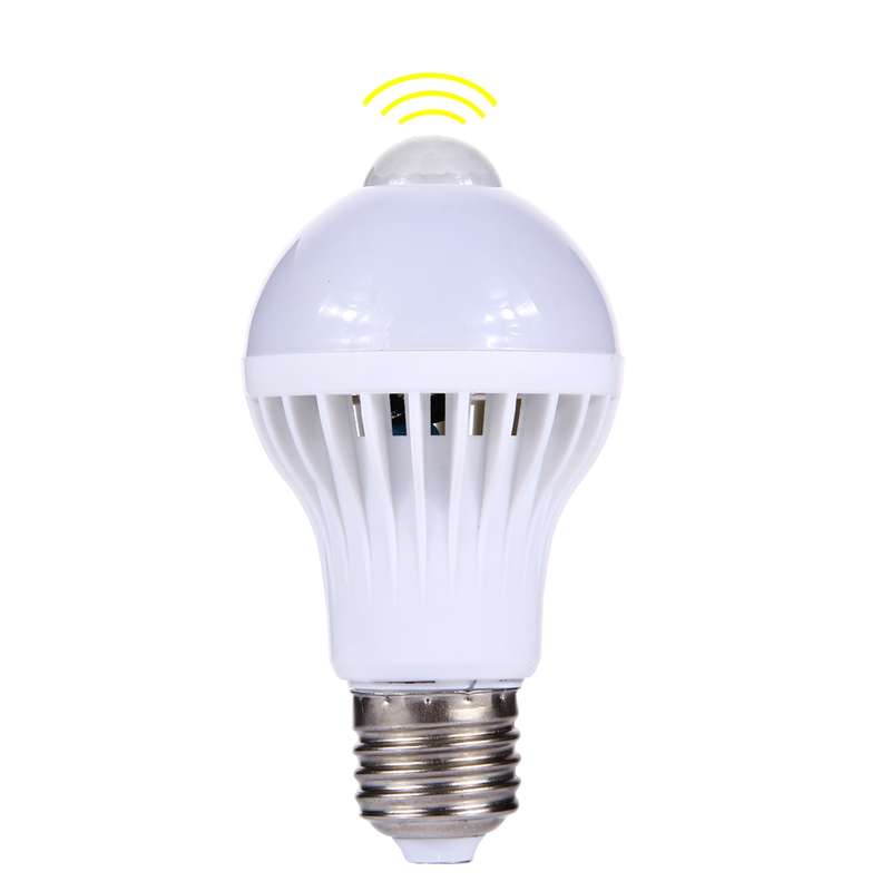 E27 5W Infrared Motion Sensor LED Light Bulb, Sensor Distance: 4-6m, AC 85-265V