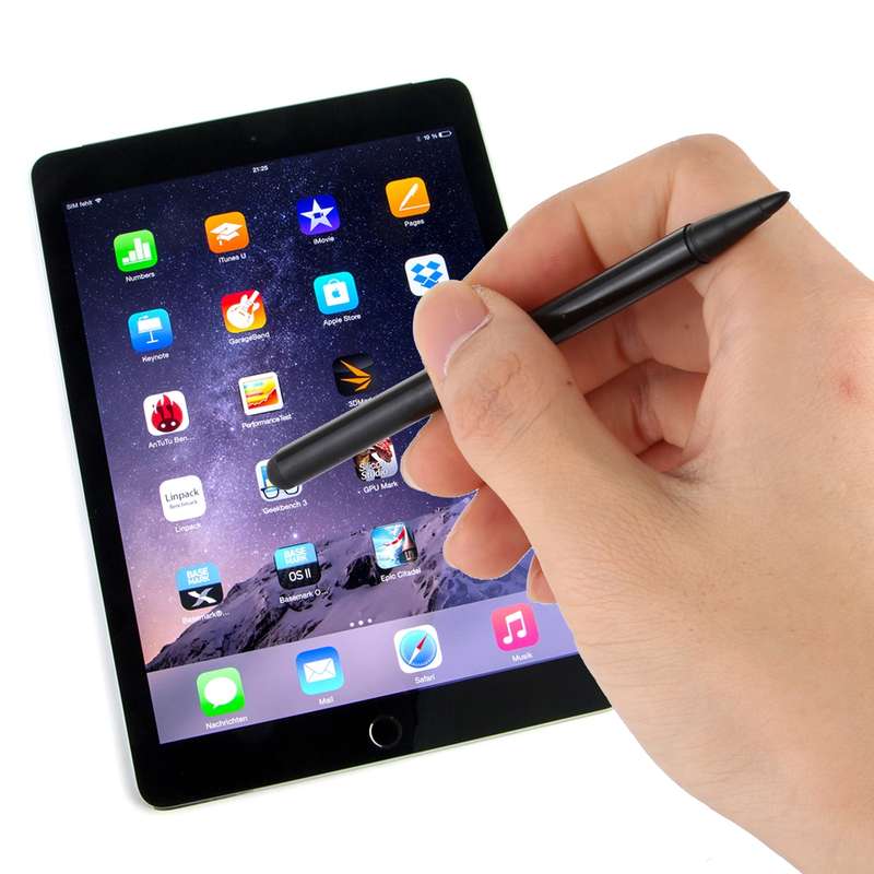 Resistive Capacitive Touch Screen Precision Touch Double Tip Stylus Pen(Silver)