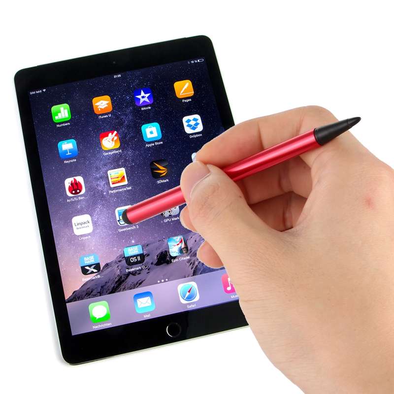 Resistive Capacitive Touch Screen Precision Touch Double Tip Stylus Pen(Silver)