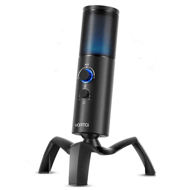 Yanmai Q18 USB Professional Computer Microphone Anchor Recording Karaoke Condenser Microphone (Blac