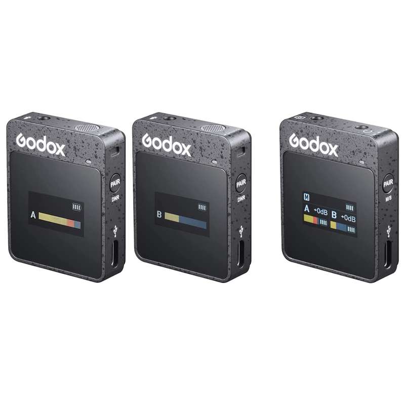 Godox MoveLink II M2 Wireless Lavalier Microphone System with 2 Transmitters and 1 Receiver for DSLR