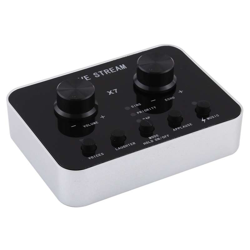 X7 Live Broadcast Audio USB Headset Microphone Webcast Entertainment Streamer Sound Card for Phone,